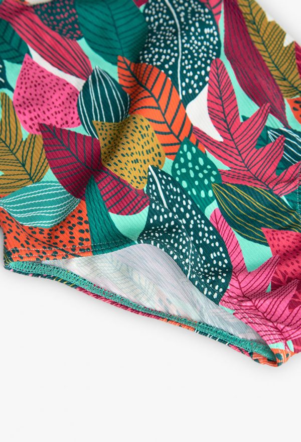 Swimsuit polyamide "leaves" for girl - Image 4