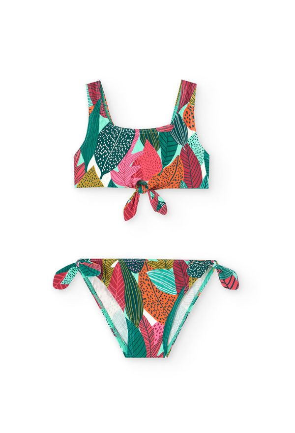 Bikini polyamide "leaves" for girl