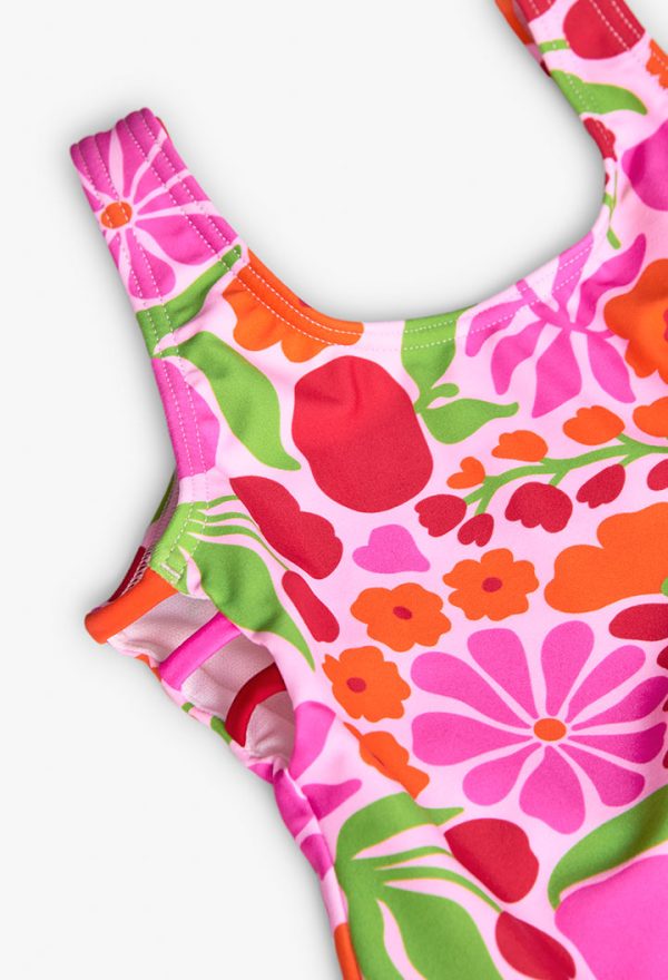 Swimsuit polyamide floral for girl - Image 3