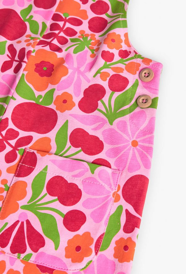 Knit jumpsuit floral for girl -BCI - Image 4