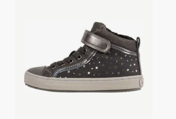 Geox Παιδικά Sneakers High Ανατομικά με Σκρατς για Κορίτσι Γκρι J744GI 0DHAS C9002